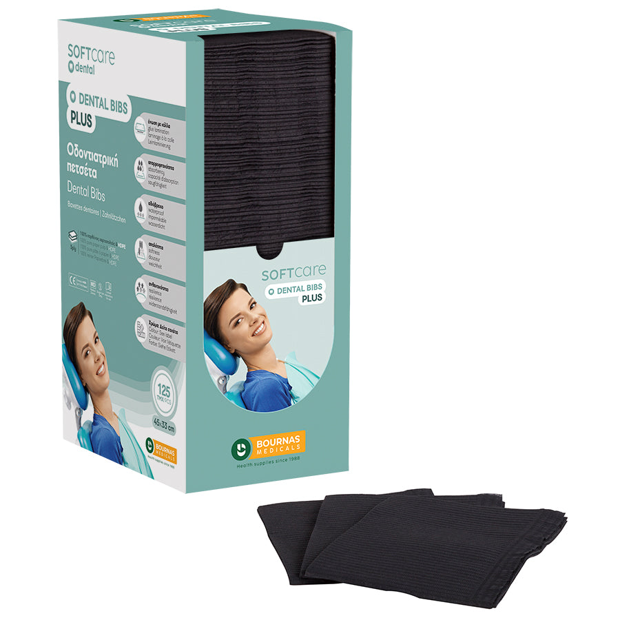 Bavete Soft Care Plus 3 straturi cu dispenser - Negru (125 bucati)