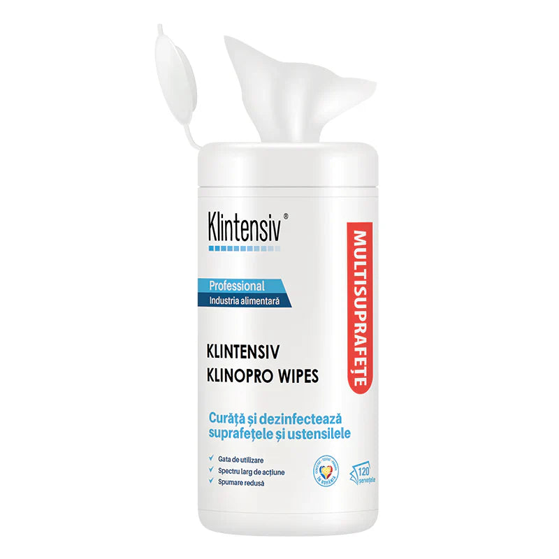 KlinoPro® Wipes servețele impregnate pentru dezinfectare profesională 120 buc/tub