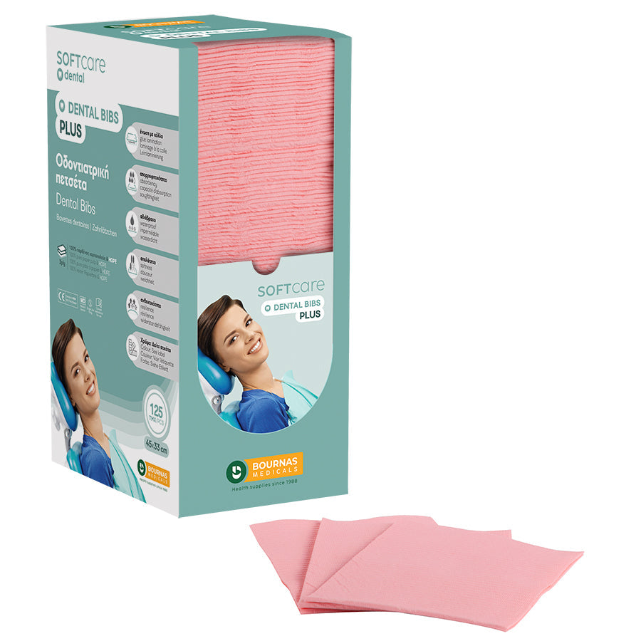Bavete Soft Care Plus 3 straturi cu dispenser - Roz (125 bucati)