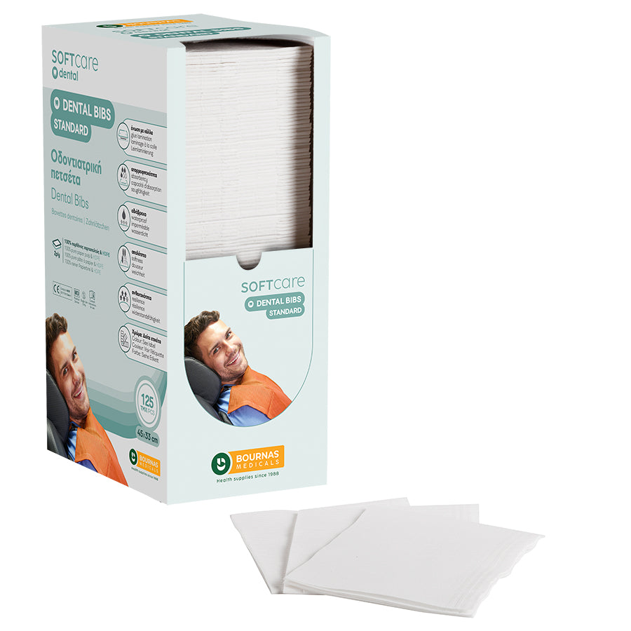 Bavete Soft Care Standard 2 straturi cu dispenser 33x45 cm - Alb (125 bucati)