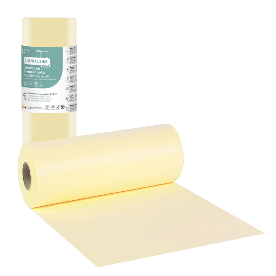 Bavete Dentare la Rola Soft Care Standard 29 x 38 cm – Galben (132 bucati)