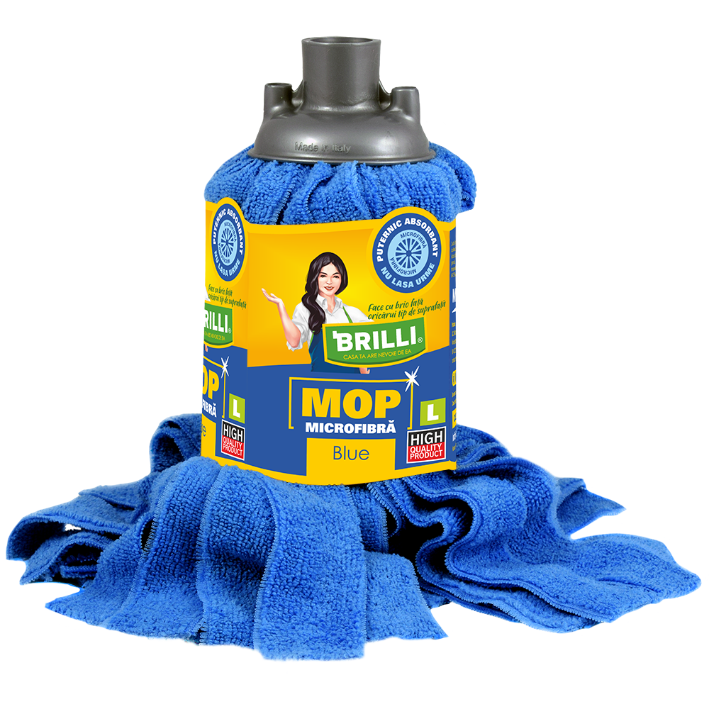 Rezerva mop Brilli, microfibra, marime L, Blue