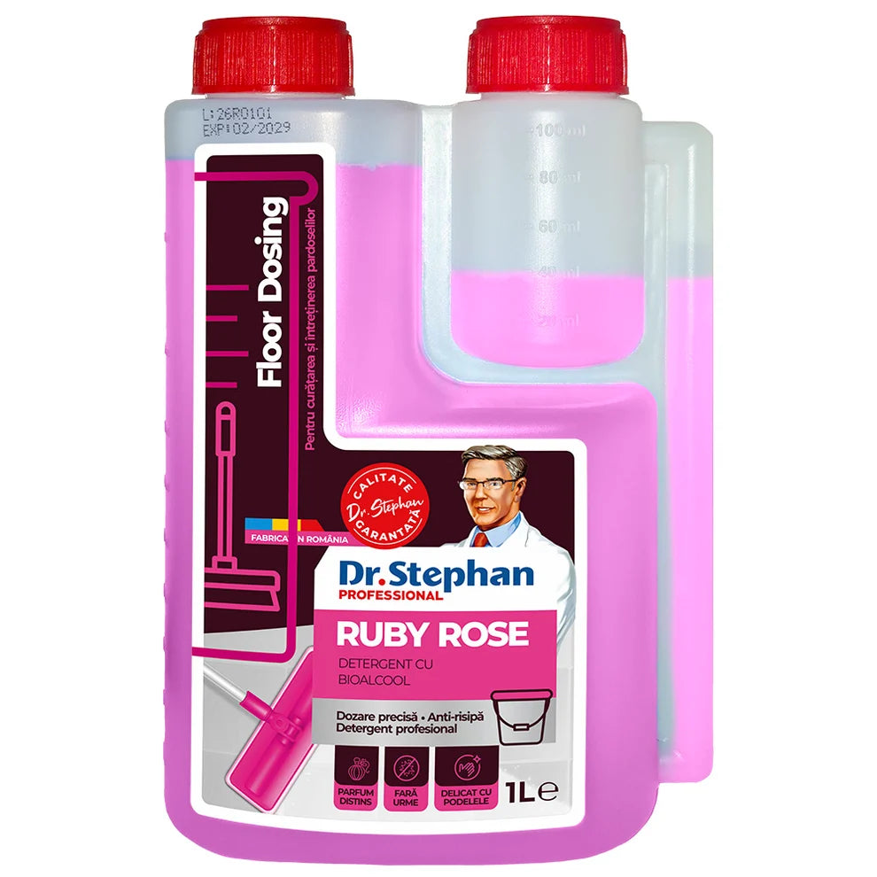 Detergent pardoseli profesional cu dozare precisa Dr. Stephan Ruby Rose 1L