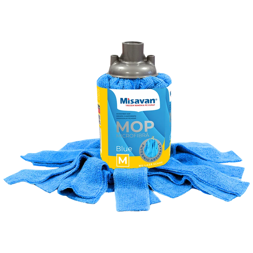 Rezerva mop Misavan, microfibra, marime M, ALBASTRU