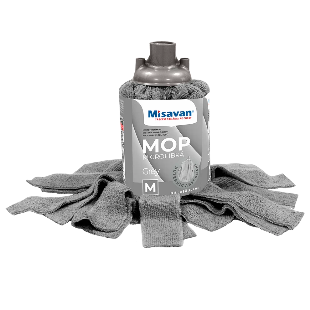Rezerva mop Misavan, microfibra, marime M, GRI