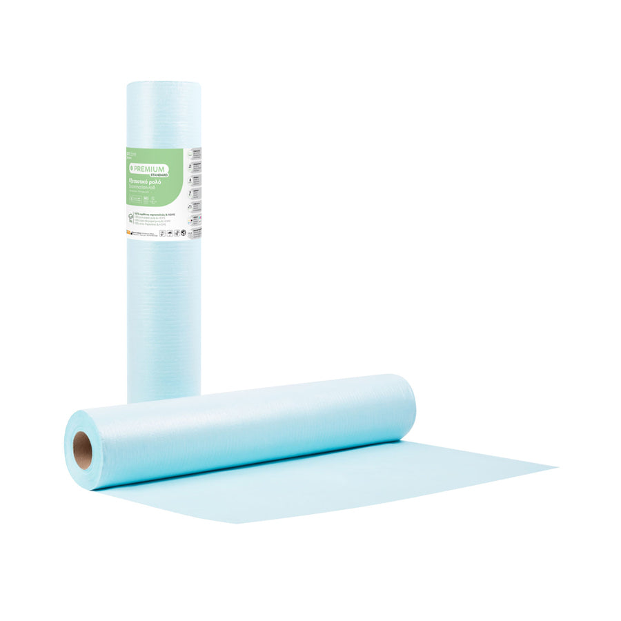 Rola examinare Soft Care Premium Standard 2 straturi 58cm x 50m – Albastru deschis