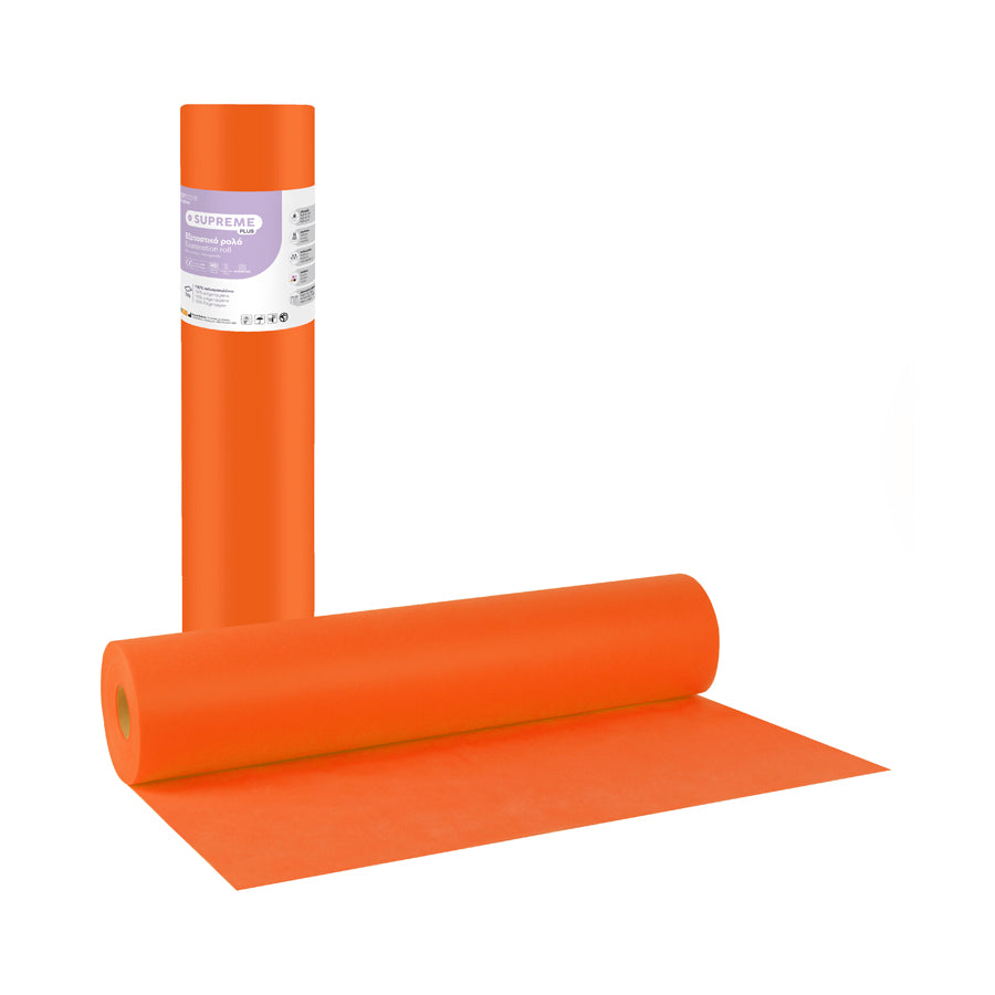 Rola examinare non-woven Soft Care Supreme Plus 1 strat 58cm x 70m – Portocaliu
