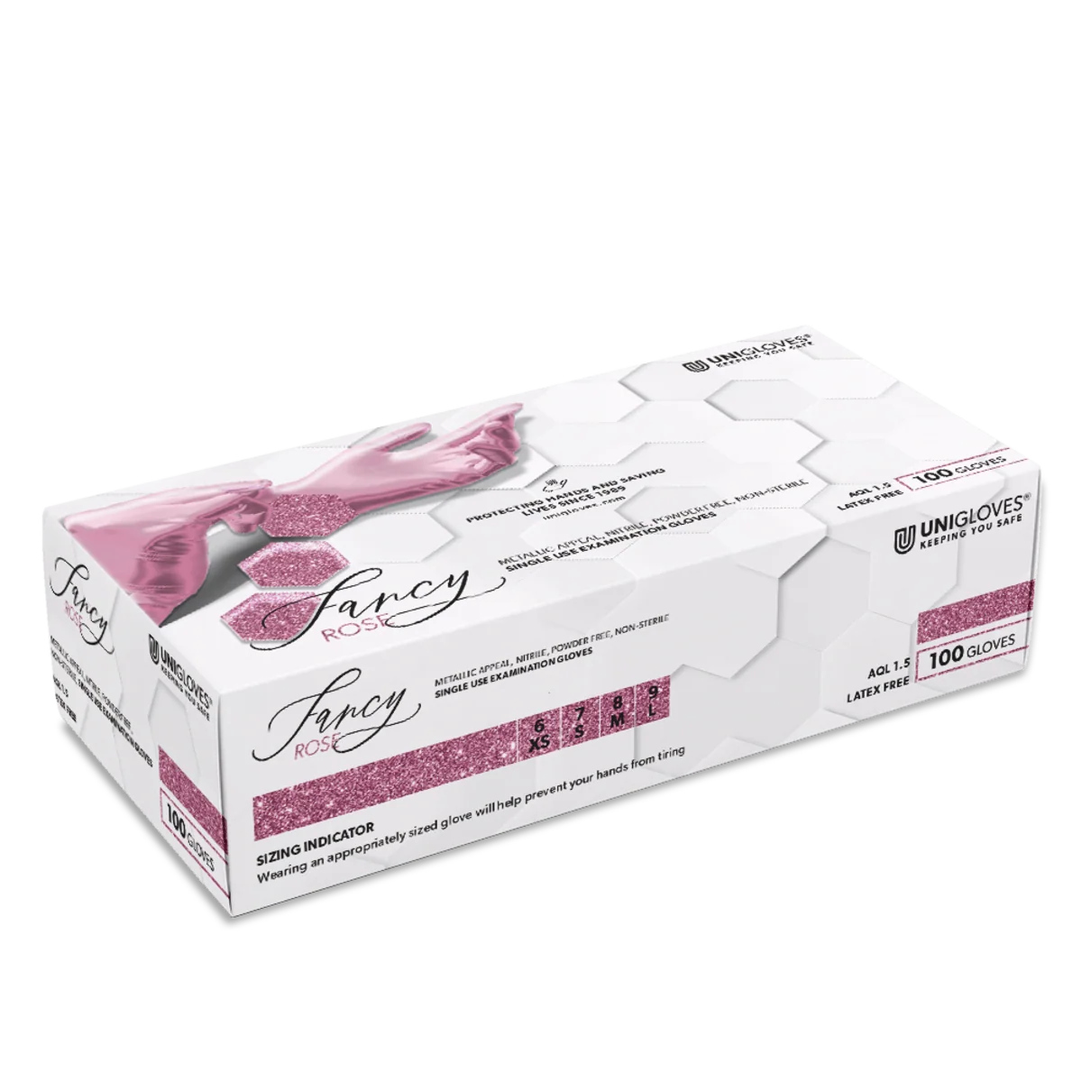 Manusi nitril Unigloves FANCY ROSE , uz medical si profesional