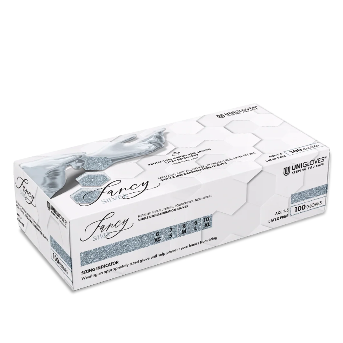 Manusi nitril Unigloves FANCY SILVER , uz medical si profesional
